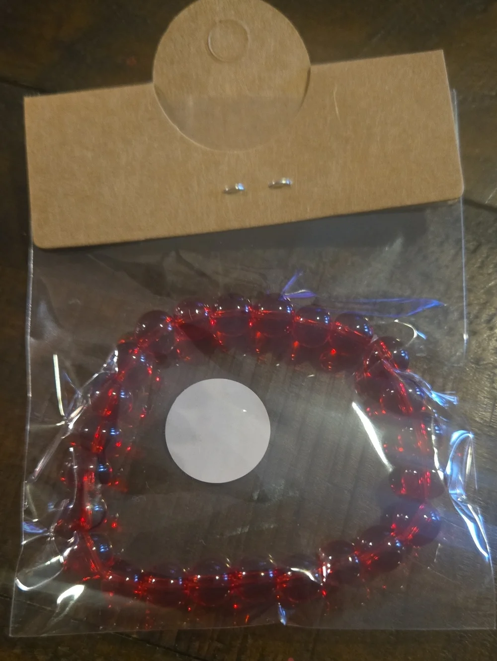 Red Glass Beaded Bracelet